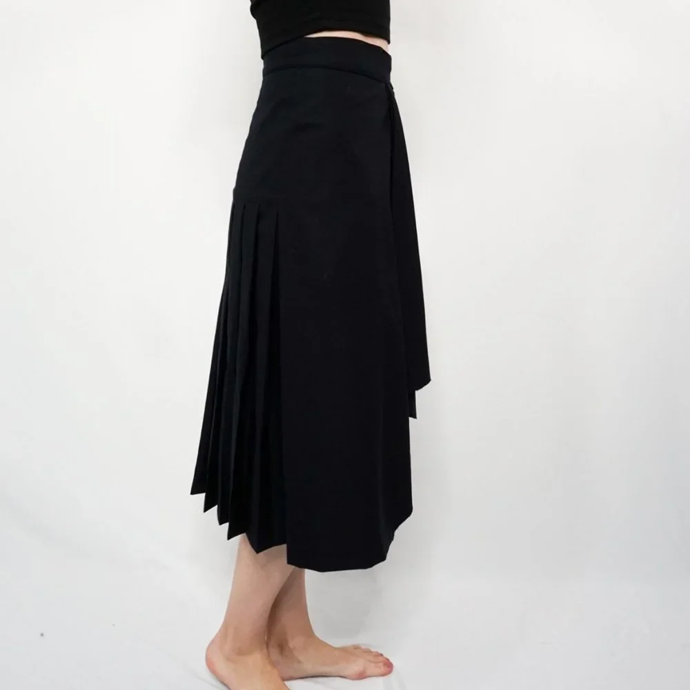 TOTOKAELO Shuri Wool Blend Pleated Wrap Skirt NWT - Picture 3 of 8